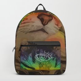The Mystical Cat - Third Eye and Rainbow glowing Backpack