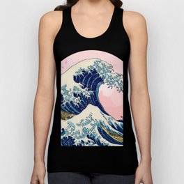The Great Wave off Kanagawa by Hokusai in pink Tank Top