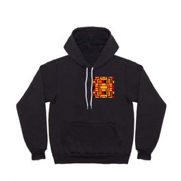 Rectangles Red and Black Geo Abstract On Yellow Hoody