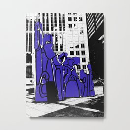 Chicago art print - art sculpture, 'Monument with Standing Beast' - urban photography Metal Print
