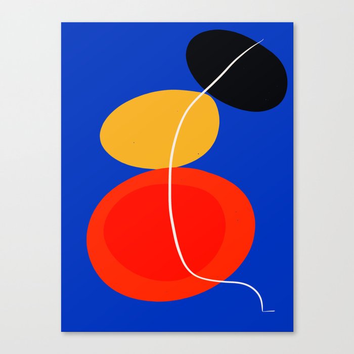 red yellow black blue abstract izeni iminimali art Canvas 
