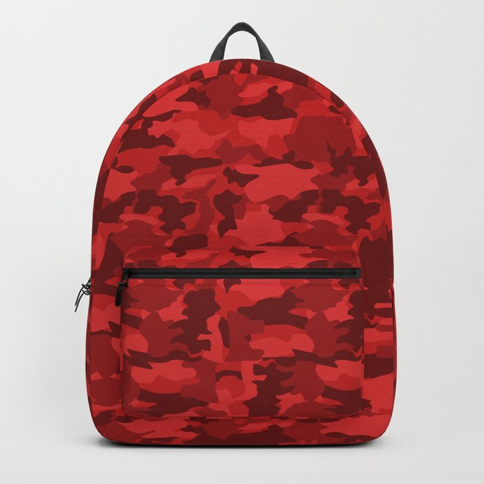 Red Background Camouflage Pattern Backpack