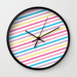 Pastel Rainbow Pattern Wall Clock