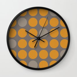 Golden circles on grey Wall Clock