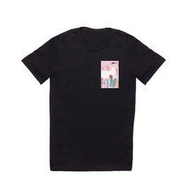 Pink Llama with Flowers T Shirt