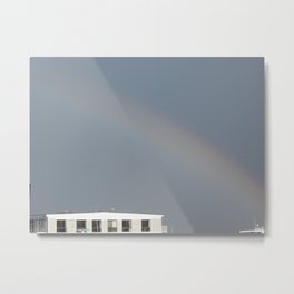 Rainbow over Boston Harbor Metal Print