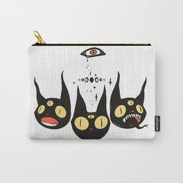 Three Strange Cat Heads. Gothic Dark Art Carry-All Pouch