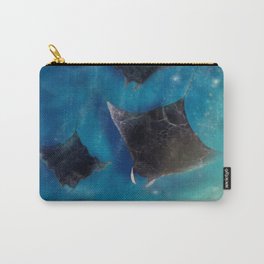 Playful Manta rays_ Sealife Pacific Ocean waves_digital painting  Carry-All Pouch