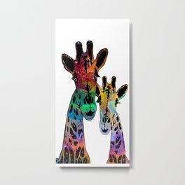 Galaxy Giraffes Metal Print