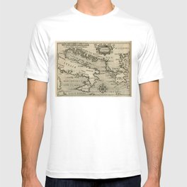 Vintage Map of Italy and Greece (1587) T-shirt