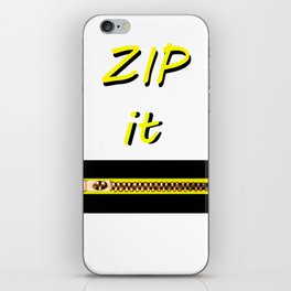 Zip it Black Yellow jGibney The MUSEUM Gifts iPhone Skin