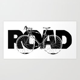Road Bike Design/Bike Enthusiast/Cycling/Road Bikes/Minimal Design/Black Art Print