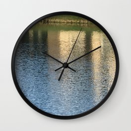 Colorful Reflections From A Countryside Pond Wall Clock