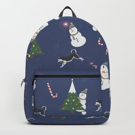 Nordic Christmas Party with Siberian Huskies Backpack