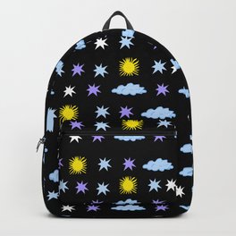 Mostly Sunny and Partly Cloudy with Stars Pattern Backpack