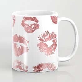 Girly Fashion Lips Rose Gold Lipstick Pattern Coffee Mug