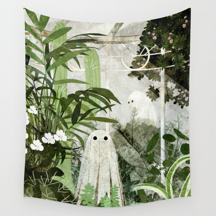 There's A Ghost in the Greenhouse Again Wall Tapestry