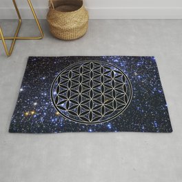 Flower of life in the space Rug