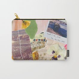 Abstract Textured Collage Pattern - Pressed Flowers, Paint, Vintage Photos Carry-All Pouch
