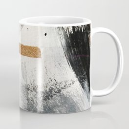 Armor [7]: a bold minimal abstract mixed media piece in gold, black and white Coffee Mug