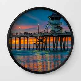 5343 Huntington Beach Water Color Wall Clock