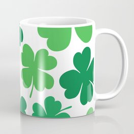 Lucky 4 Leaf Clover Pattern (green/white) Coffee Mug
