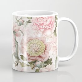 Vintage & Shabby Chic - Antique Pink Peony Flowers Garden Coffee Mug