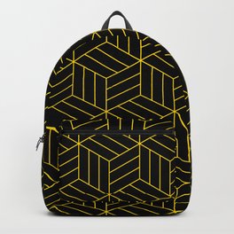 Gold and Black geometric Backpack
