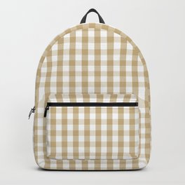 Christmas Gold Large Gingham Check Plaid Pattern Backpack