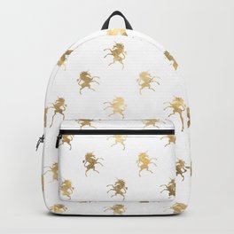Gold Unicorn Pattern Backpack