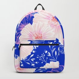 Powder Pink Flowers in a repeat pattern Backpack