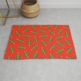 Cactus Christmas Tree in Red Rug