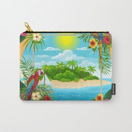 Tropical Island Time Scene Carry-All Pouch