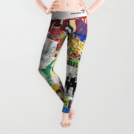 British Rock and Roll Invasion Fab Four Vintage Concert Rock and Roll Photography / Photographs Collage  Leggings