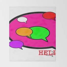 Word Bubble HELP jGibney The MUSEUM Society6 Gifts Throw Blanket