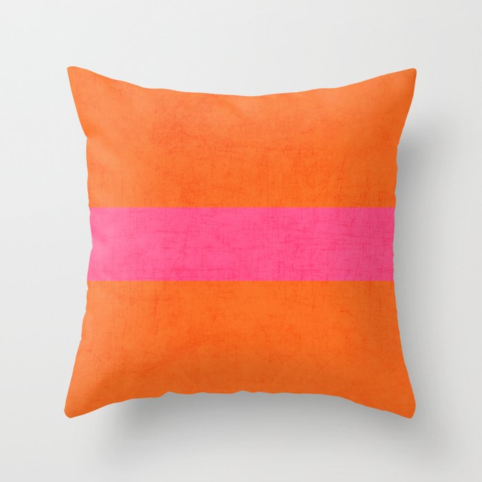 orange and hot pink classic Throw Pillow