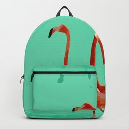 Flamingos on Sea Green Backpack