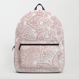 Mandala Yoga Love, Blush Pink Floral Backpack