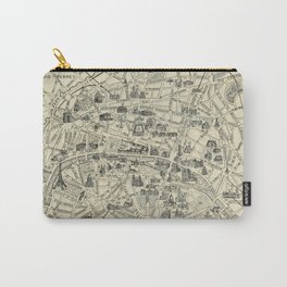 Antique Paris Map Carry-All Pouch