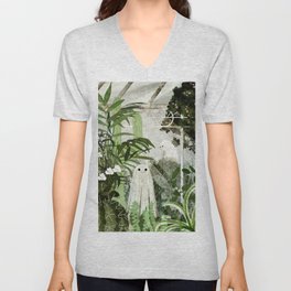 There's A Ghost in the Greenhouse Again V Neck T Shirt