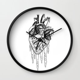 Coldest of Hearts Wall Clock | Cold, Coldheart, Ink Pen, Ice, Drawing, Heart, Anatomical 
