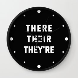 There Their They're Funny Quote Wall Clock
