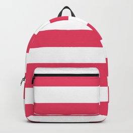 Paradise pink - solid color - white stripes pattern Backpack