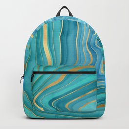 turquoise gold agate stone Backpack