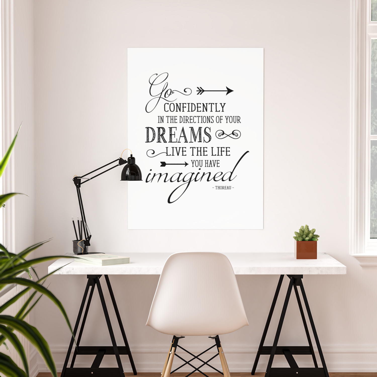 Henry David Thoreau Quote Print Go Confidently In the Direction of Your Dreams Inspirational Quote Motivational Wall Decor Literary Print