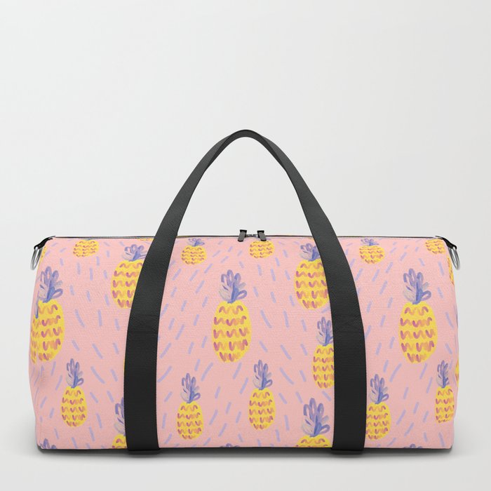 Pineapple Memphis #pineapple #pink Duffle Bag by pamkudesign | Society6