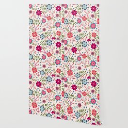 Colorful Floral Spring Pattern Wallpaper
