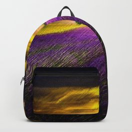 Sunset over Lavender Fields Landscape Painting by Jeanpaul Ferro Backpack