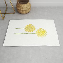 two abstract dandelions watercolor Rug