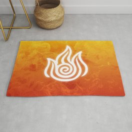 Avatar Fire Bending Element Symbol Rug